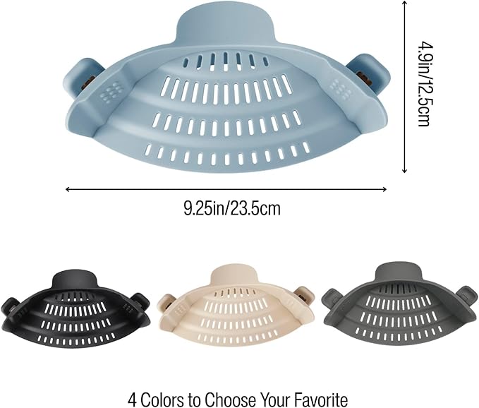 Silicone Pot Strainer, Emptycolor Adjustable Clip On Strainer - Image 2