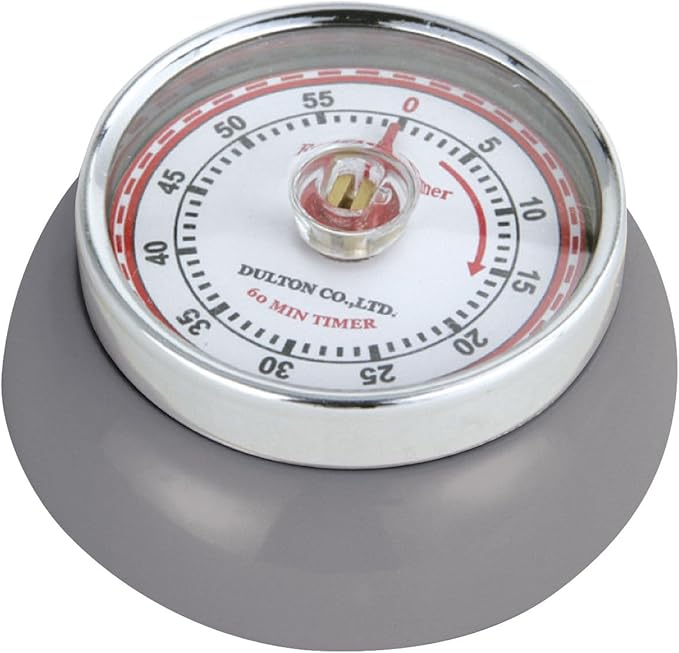 Zassenhaus Magnetic Retro 60 Minute Kitchen Timer, Cool Gray by Zassenhaus