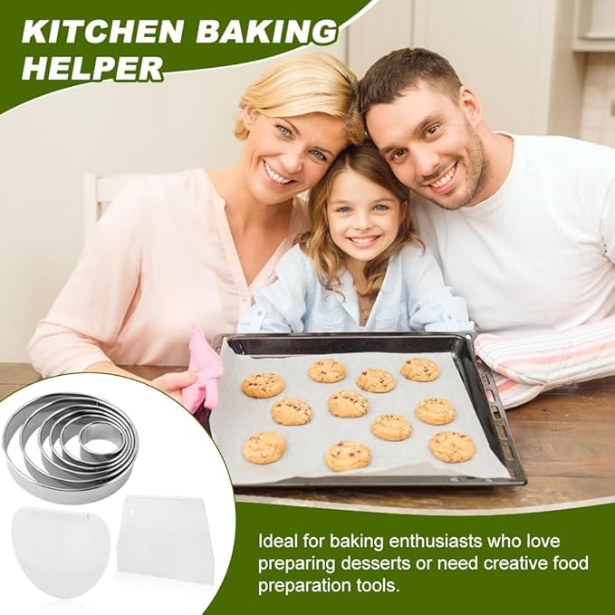 6PCS Round Cookie Cutters Set, Stainless Steel Biscuit Cutters - Image 7
