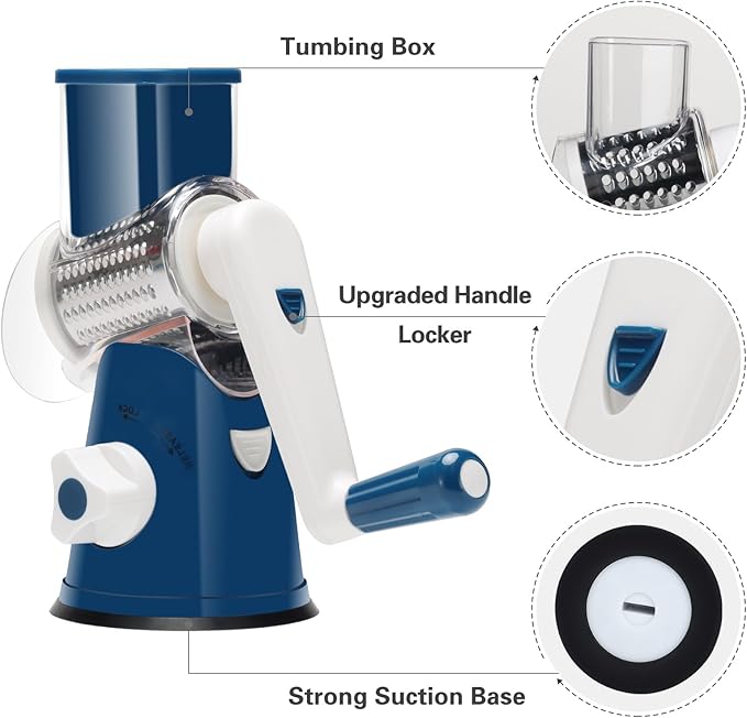 Cambom Rotary Cheese Grater Hand Crank Cheese Shredder - Image 7