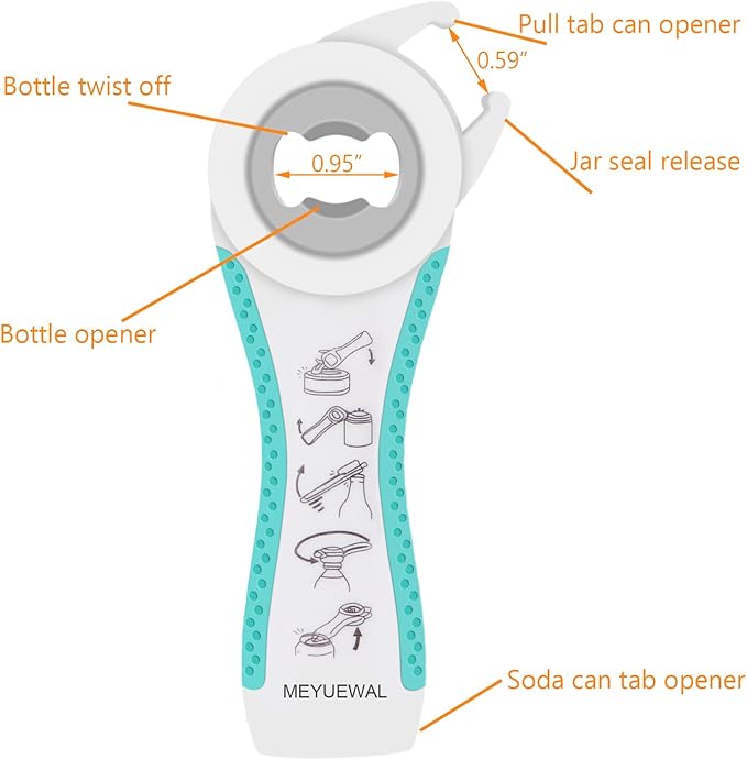 Jar Opener for Weak Hands - 5 in 1 Multi Function Can Opener Bottle Opener Kit - Image 4