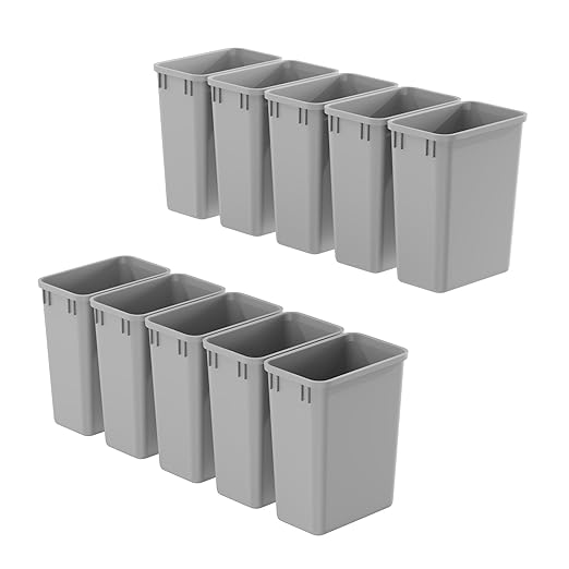 Dowell 10 Pack 35Qt Wastebasket Trash Container, by DowellKitchenBath