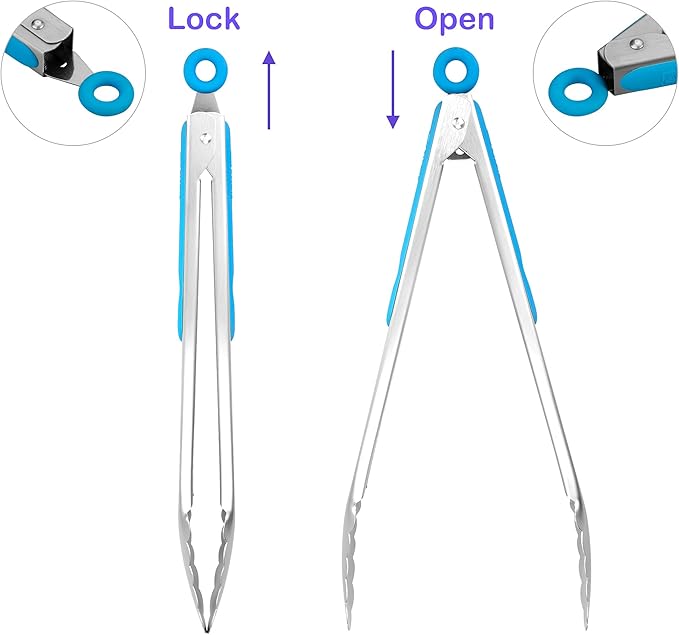 304 Stainless Steel Kitchen Cooking Tongs - Image 3