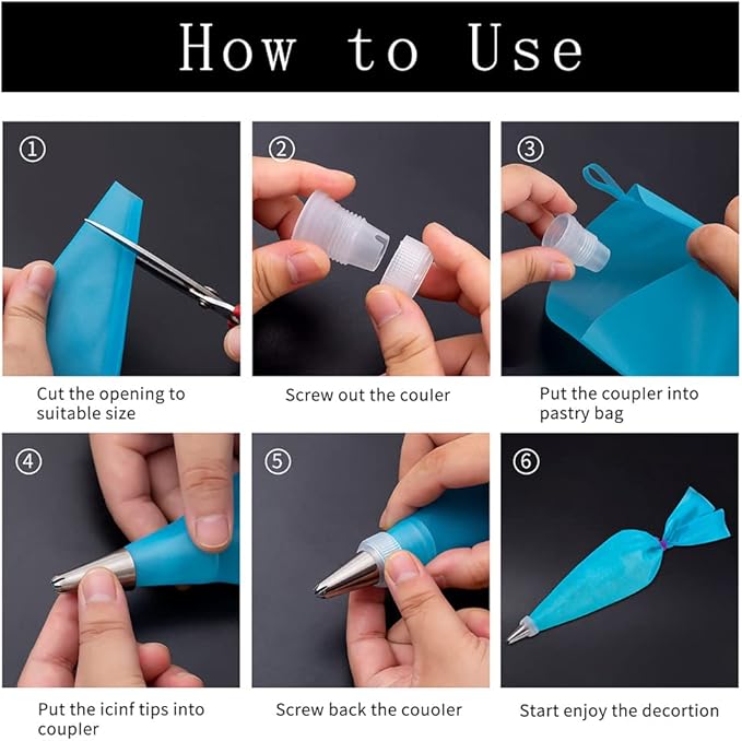 Piping Bags and Tips Set, Icing Bags Disposable - Image 6