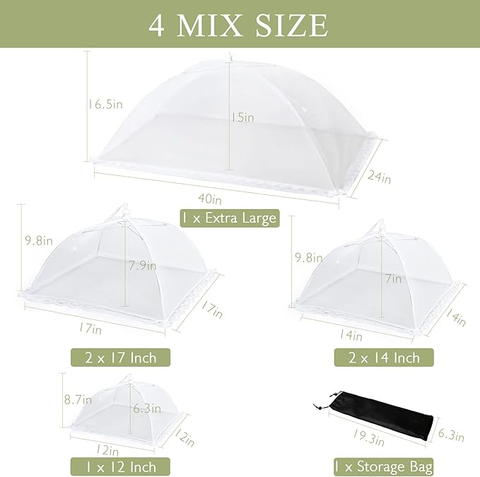 7Pack Various Size Pop-up Food Tents Food Covers - Image 5