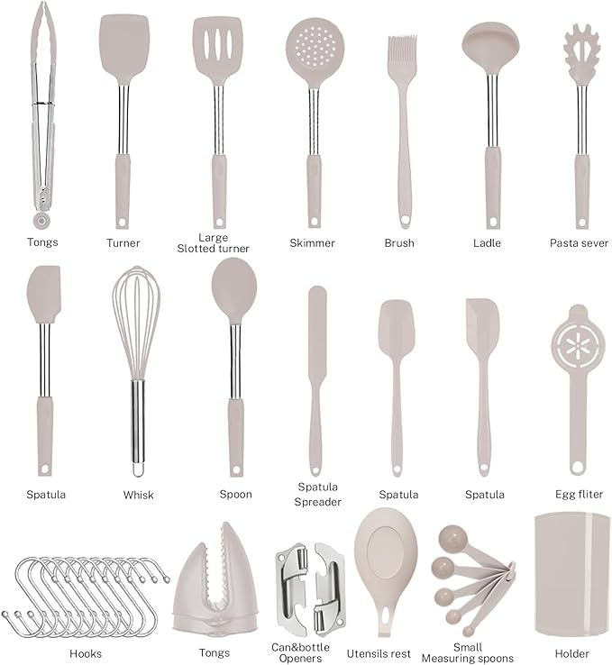 Silicone Kitchen Cooking Utensils Set - Image 4