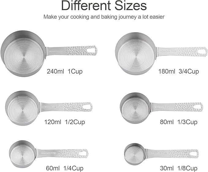 Measuring Cups and Spoons Set 14, Metric & US 18/8 Stainless Steel Measuring - Image 3