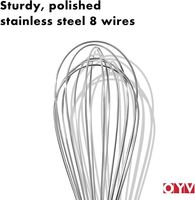 OYV 12" Whisk for Cooking, Ergonomic Handle, Dishwasher Safe 18/10 Stainless - Image 7