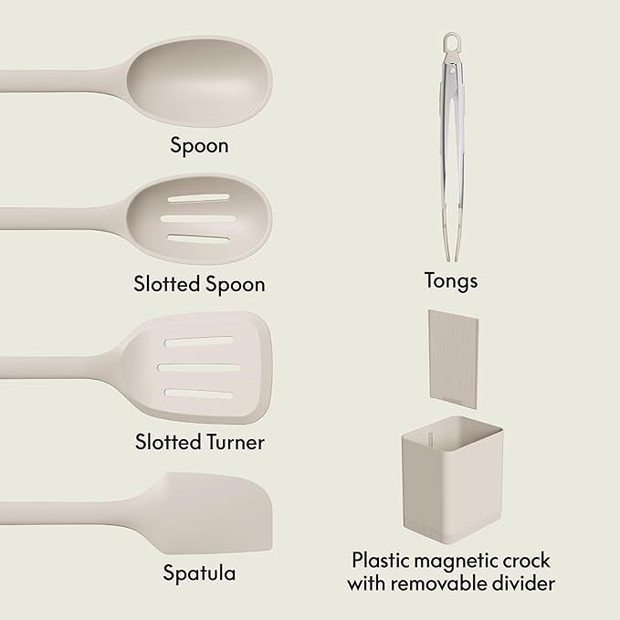 bella 6-Piece Modular Tool Set, Slotted Spoon, Crock - Image 2