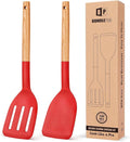 Pack of 2 Silicone Cooking Spatula, Heat Resistant Solid Turner, Non Stick by BUNDLEPRO