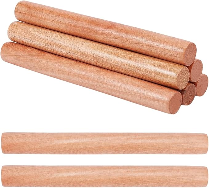 OLYCRAFT 8pcs Wood Rolling Pins 10 inch Clay Rolling Pins 1.1 inch Diameter by OLYCRAFT