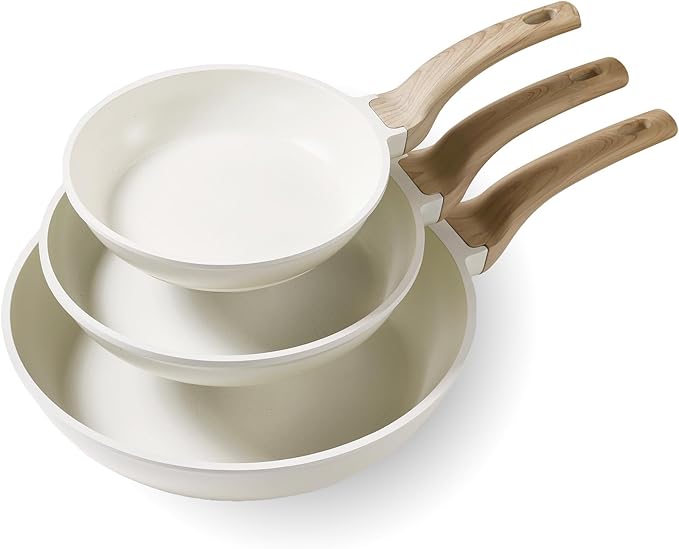 CAROTE Non Stick Frying Pan Skillet Set, Omelet Pan, Healthy Non Toxic Granite by CAROTE