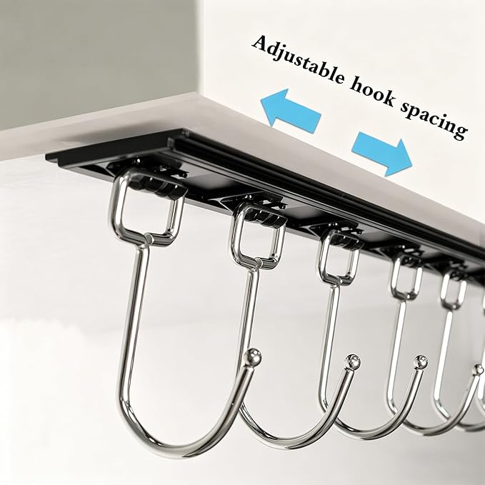Cociat 2PCS Utensil Racks with 8 Hooks 17 Inch Kitchen Utensil Holders Hanging - Image 3