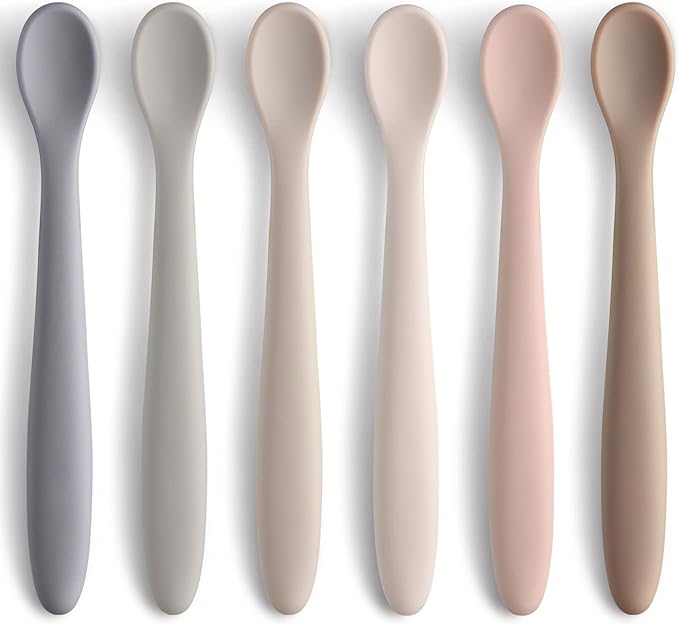 Silicone Baby Feeding Spoons, First Stage Baby Infant Spoons, Soft-Tip Easy on by NETANY