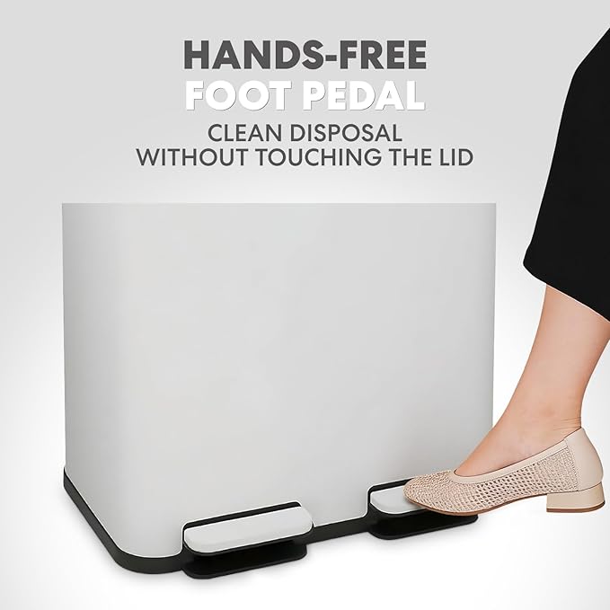 Simpli-Magic 60 Liter / 16 Gallon Rectangular Hands-Free Dual Compartment - Image 3