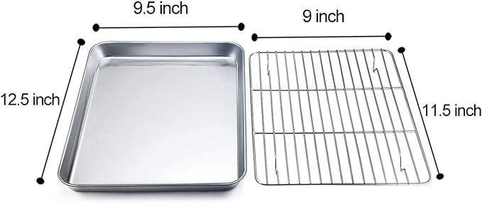 TeamFar Baking Tray and Rack Set, Stainless Steel Baking Pan Cookie Sheet - Image 2