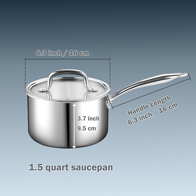 Cook N Home Stainless Steel Sauce Pan - Image 4