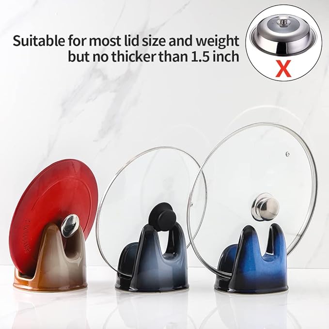 Nihow Pot Lid Holder: Stable Ceramic Pan Lid Holder - Image 4