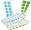ChefAide Ice Cube Tray with Lid, 4 Packs 56 Cubes Durable Stackable Ice Cube by ChefAide