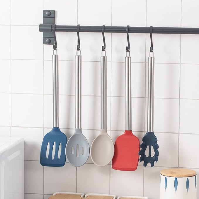 COOK WITH COLOR Silicone Cooking Utensils, Kitchen Utensil Set, Cooking Utensils - Image 7