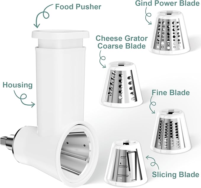 Slicer Shredder Attachment for KitchenAid Stand Mixer, Cheese Grater Attachment - Image 2