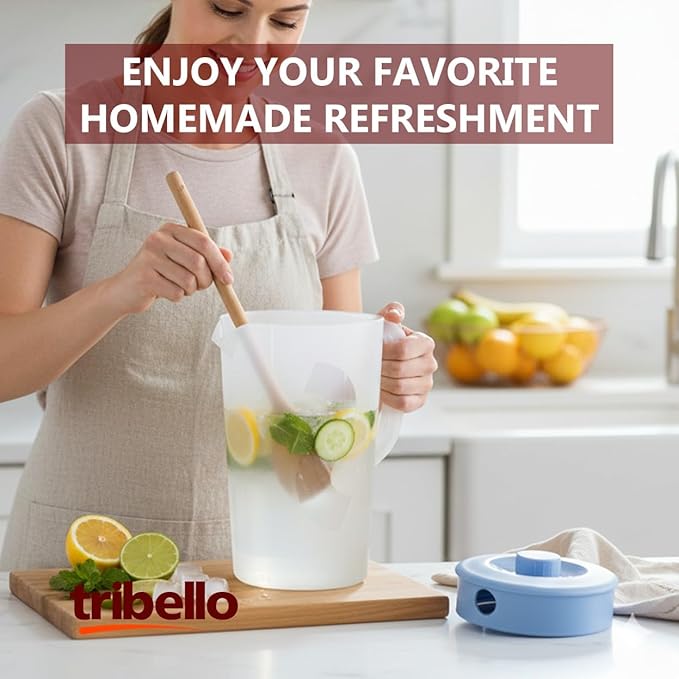 Tribello 1 Gallon Pitcher with Lid, Freezer/Dishwasher Safe, and BPA Free - Image 8