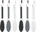 7-Inch Silicone Tongs Pack of 6, Small Stainless Steel Tongs by DAILYKISN