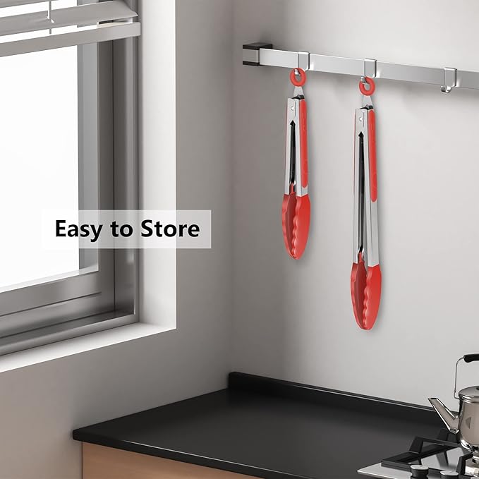 2 Pack Silicone Kitchen Tongs – 9" & 12" Set, Heat Resistant up to 500°F - Image 6