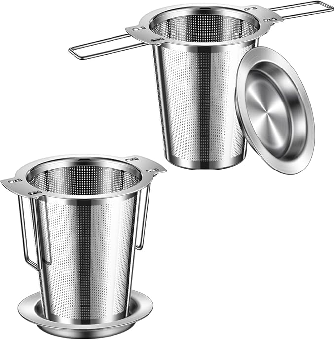 2Pack Long-Handled Tea Strainer, BOMANSI BOMS Stainless Steel Tea Infuser by BOMANSIBOMS