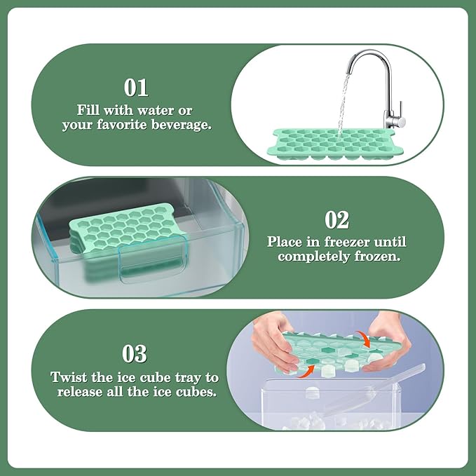 Mini Ice Cube Tray for Freezer: Small Plastic Ice Cubes Trays for Freezer - Image 6