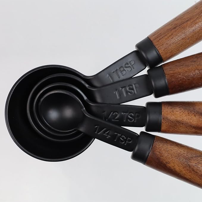 Set of 4 Measuring Spoons Black Measuring Scoops - Image 4