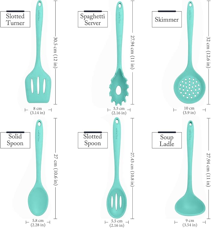 Culinary Couture Aqua Sky Silicone Cooking Utensils Set - Image 3