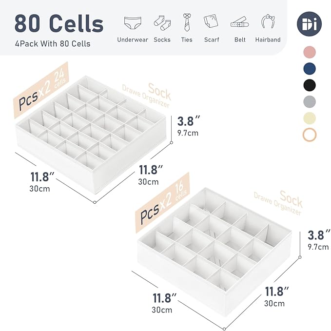 Joyoldelf Drawer Organizer 4 Pack - Image 2