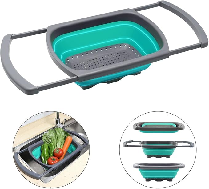 Qimh Colander collapsible, Colander Strainer Over The Sink Vegetable/Fruit - Image 9