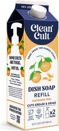 Cleancult Dish Soap Liquid Refill (32oz, 1 Pack) - Plant Based Cleaning Power - Dish Soap that Cuts Grease & Grime - Free of Harsh Chemicals - Uses 90% Less Plastic - Mandarin Peel