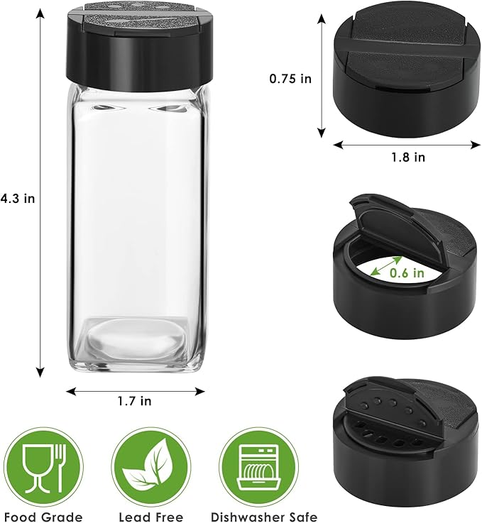 Saiveina 12 Pack Glass Spice Jars - Image 2