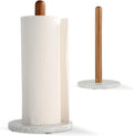 Acacia Wood & Marble Paper Towel Holder – Freestanding Paper Towel Holder by E-ROOMTREND