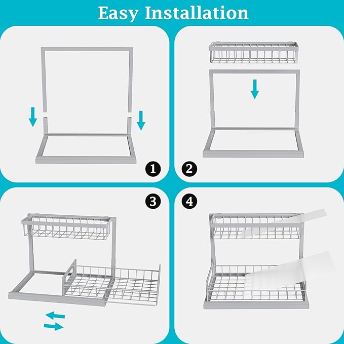 REALINN Under Sink Organizer, Pull Out Cabinet Organizer 2 Tier Slide Out Sink - Image 6