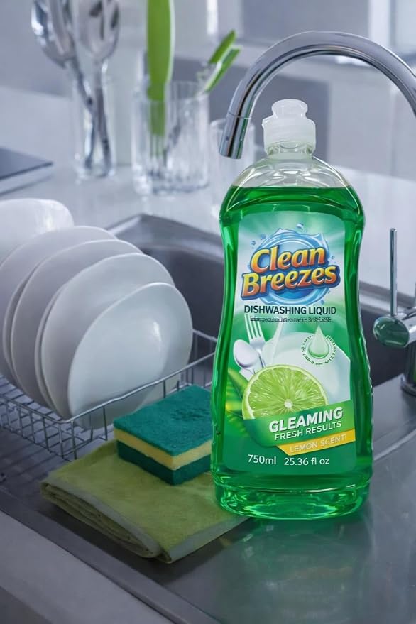 Dishwashing Liquid Dish Soap, 25 fl oz (Pack of 4) – Refreshing Lime Scent, Grease-Fighting Formula, Long-Lasting Dishwashing Soap, Dish Liquid, Dishwashing soap for sensitive skin