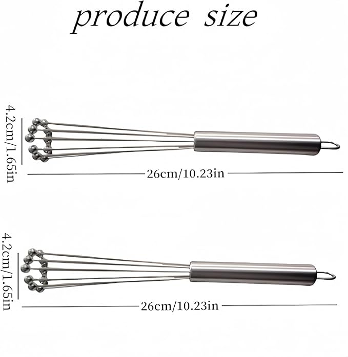2 Pieces 10.23inch Stainless Steel Ball Whisks, Durable Manual Egg Beater - Image 3