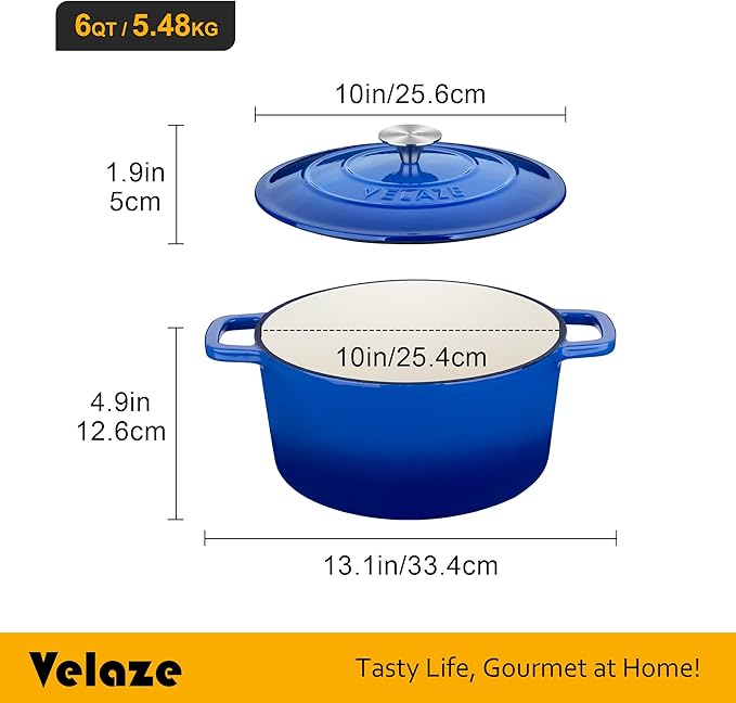 Velaze 6 QT Enameled Dutch Oven Pot - Image 2