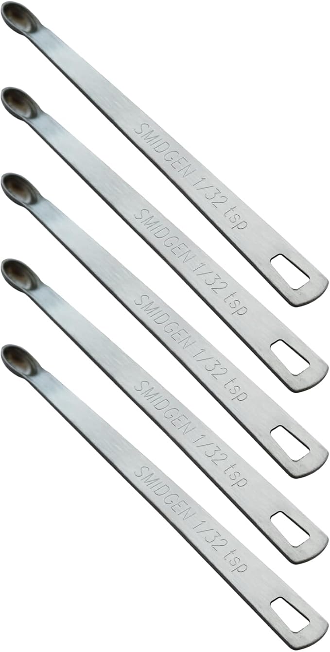 5PCS 1/32 Teaspoon Single Tiny Measuring Spoon, Small Individual Stainless by BERYLER