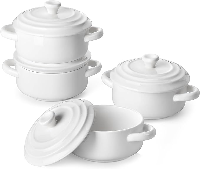 MALACASA Mini Cocotte Set - 14 OZ Small Casserole Dishes by MALACASA
