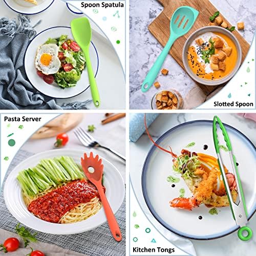 Silicone Kitchen Utensils Set, 16-Piece Silicone Cooking Utensils by Deedro