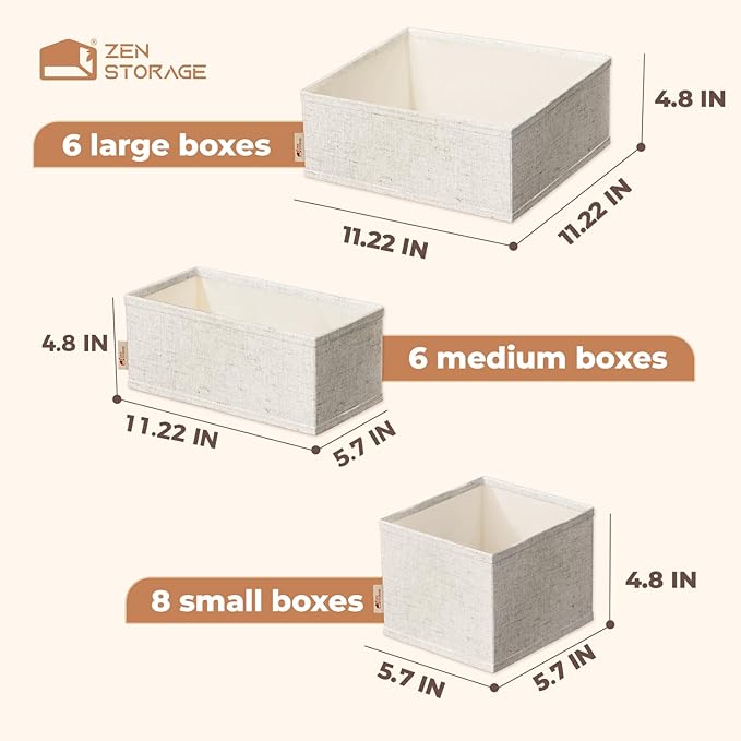 Cotton Linen Drawer Organizers for Baby Clothes, Premium Foldable Storage Bins - Image 8