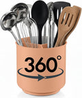 Cooler Kitchen Jumbo Rotating XL Peach Plastic Utensil Holder Caddy by CoolerKitchen