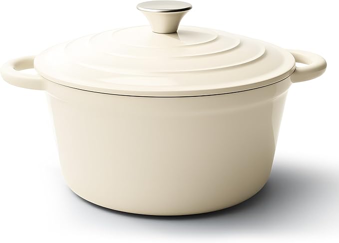 6 Quart Dutch Oven Pot with Lid, Non Stick Enameled Cast Iron Dutch Oven by Fijinhom
