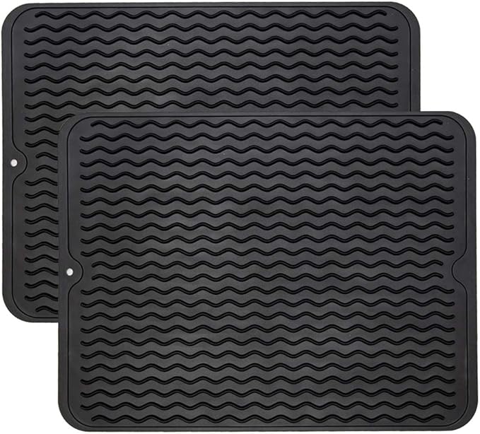 ZLR 2 Pcs Silicone Dish Drying Mat & Heat Resistant Trivet by ZLR