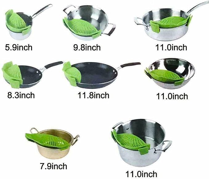 Clip-on Kitchen Food Strainer for Spaghetti, Vegetables. Silicone Kitchen Food - Image 6
