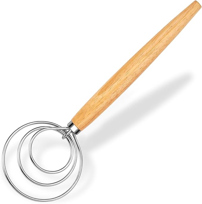 Maxjoy Danish Dough Whisk Wooden Dutch Bread Mixer - Image 8